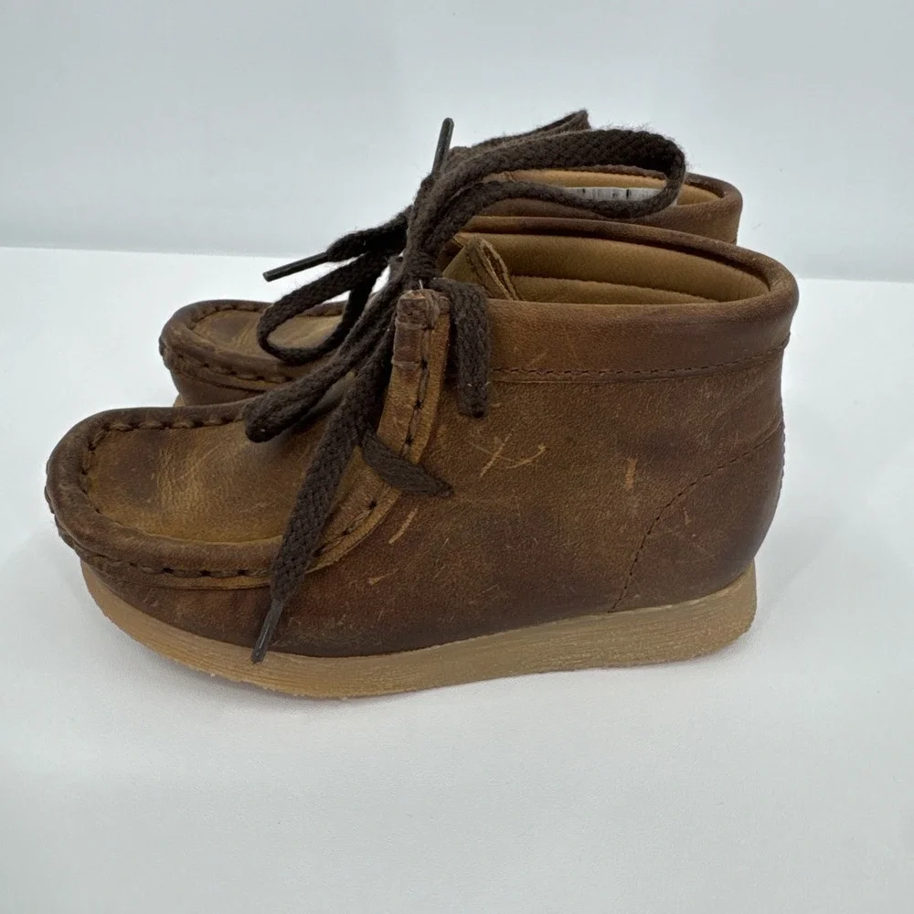 Clarks Originals Wallabee Boot Beeswax‎ Kids Sz 5.5w Brown Leather